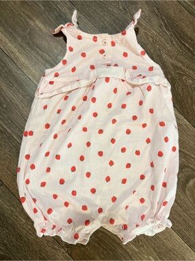 Pink Strawberry Romper